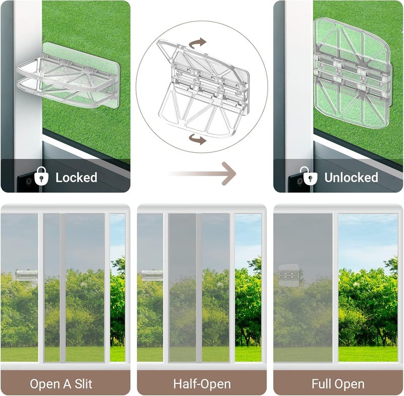 WINONLY Sliding Window Locks Door Lock - 4 Pack Sliding Glass Door Lock for Child Safety Closet Door Security Locks for Kids Home Security Door Lock Safety Child Proof for Inside Flip Door Latche Bar Stopper - Image 3
